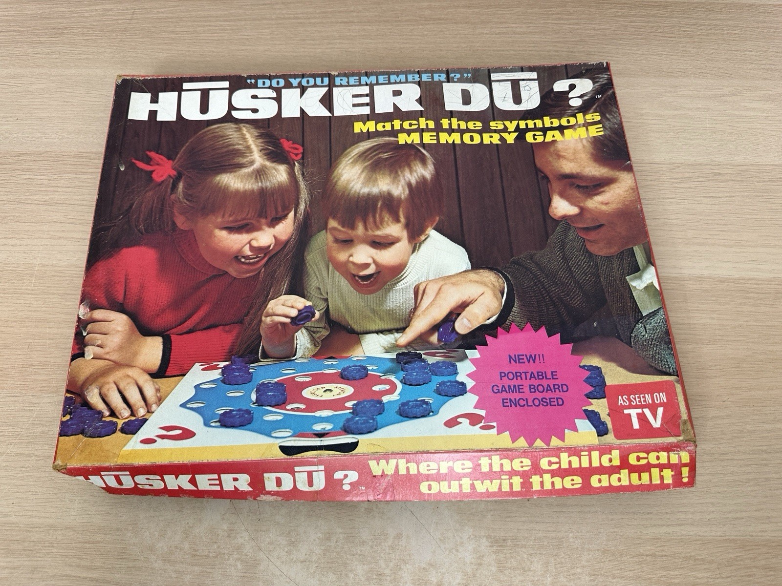 Vintage 1970 Husker Du? Memory Game – Regina Products Board Game w/ 35 Tokens