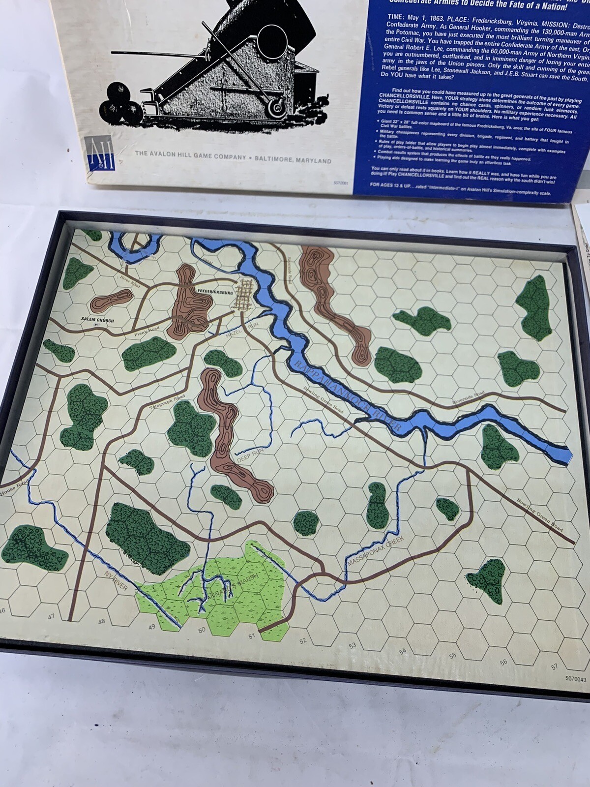 Vintage Avalon Hill Chancellorsville American Civil War Game (UNPUNCHED) 2nd Ed.