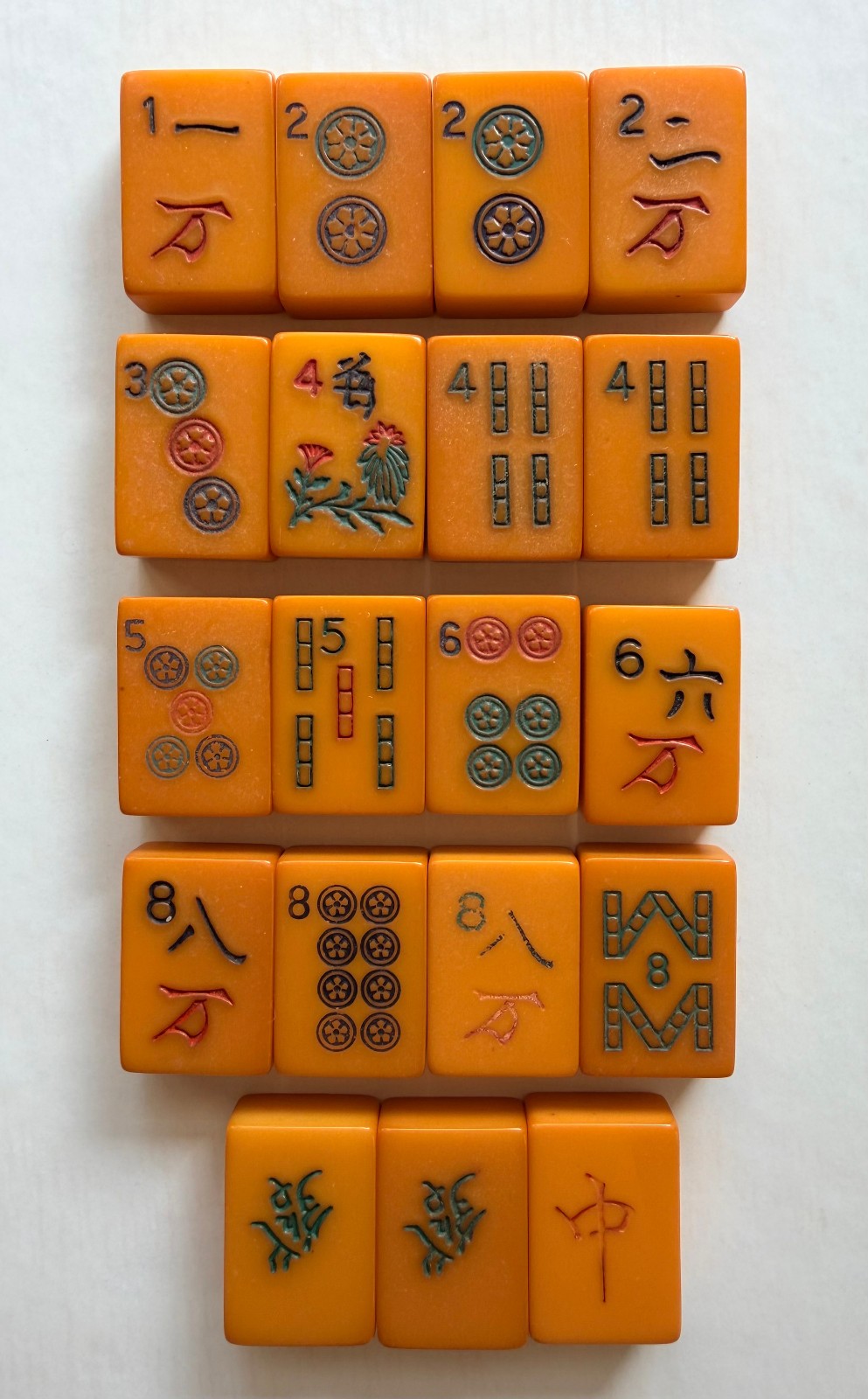 Vintage Mahjong Butterscotch Bakelite Tiles – Lot of #19