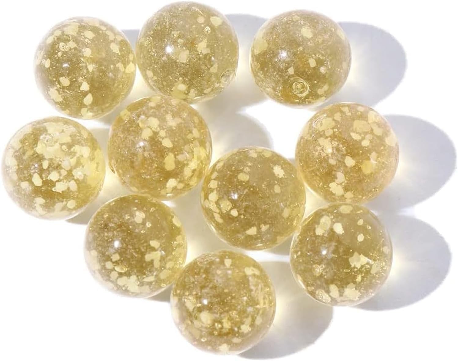 Bwexxt 10Pcs Gold Marbles Glow in The Dark Marbles,Glass 12mm/0.47in,