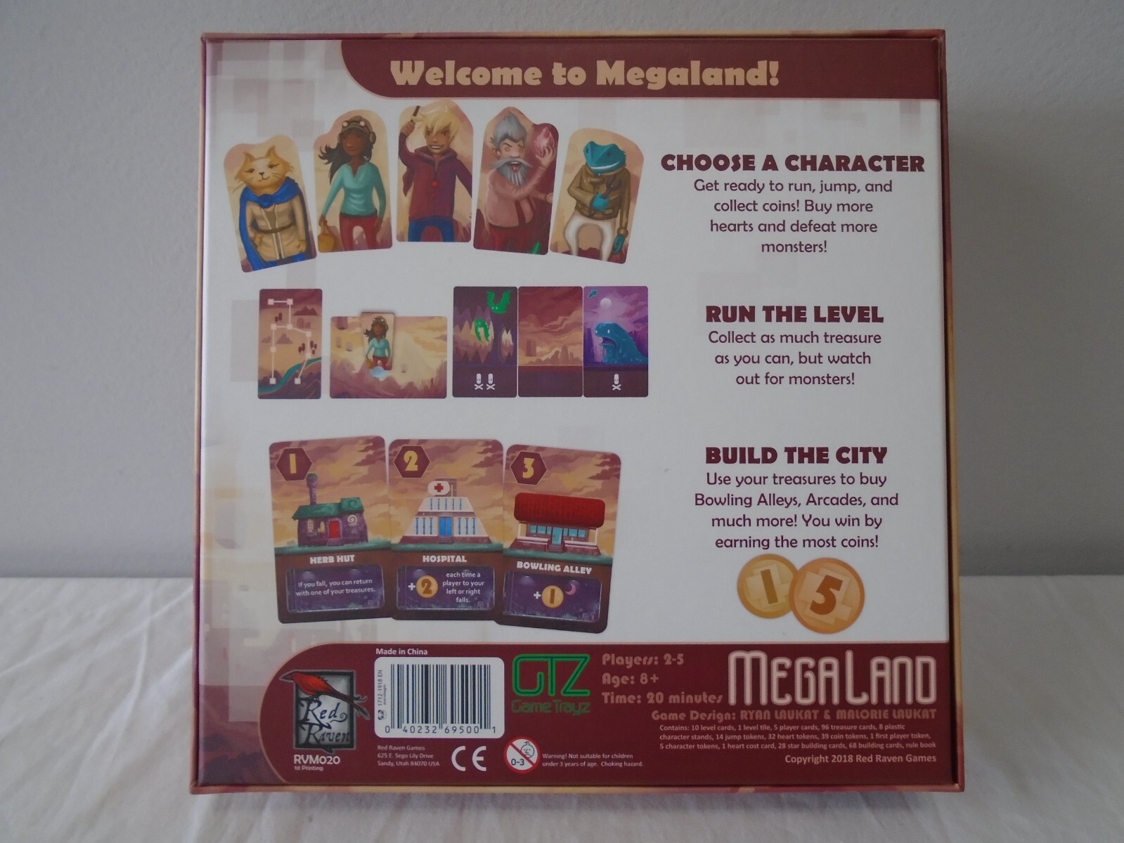 Mega Land Board Game [Red Raven Games 2018] [100% COMPLETE EXCELLENT CONDITION]