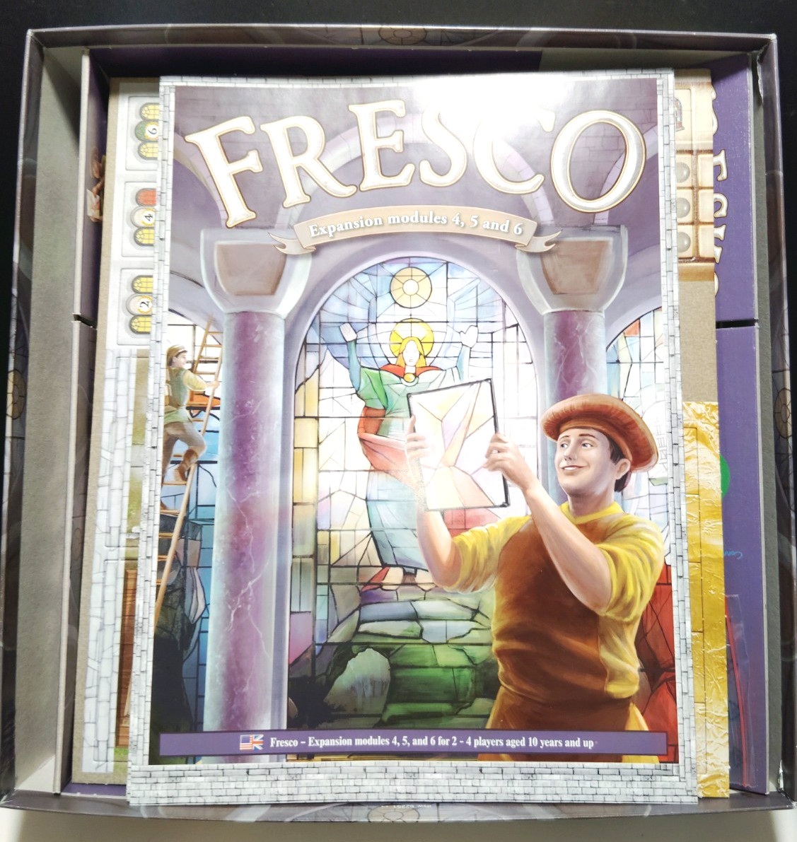 Fresco Queen Games 2010 Board Game Complete Mostly Unpunched 2010 DSP Winner