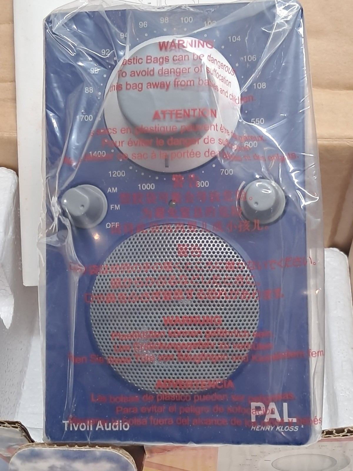 New Blue Colored Tivoli Audio PAL rechargable Portable AM/FM Radio