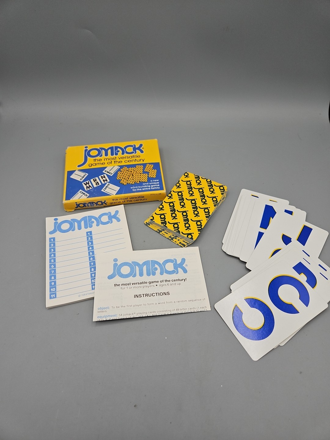 Jomack 1984 Trebor Game Co Rare Complete Word Game Age 6+ Players 1 Or More