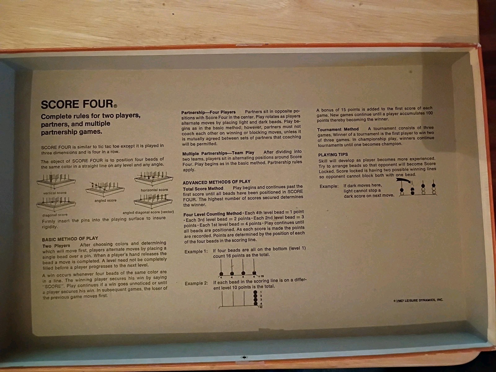 Vintage 1975 “Score Four” Strategy Family Game by Lakeside. Missing 2 metal pegs