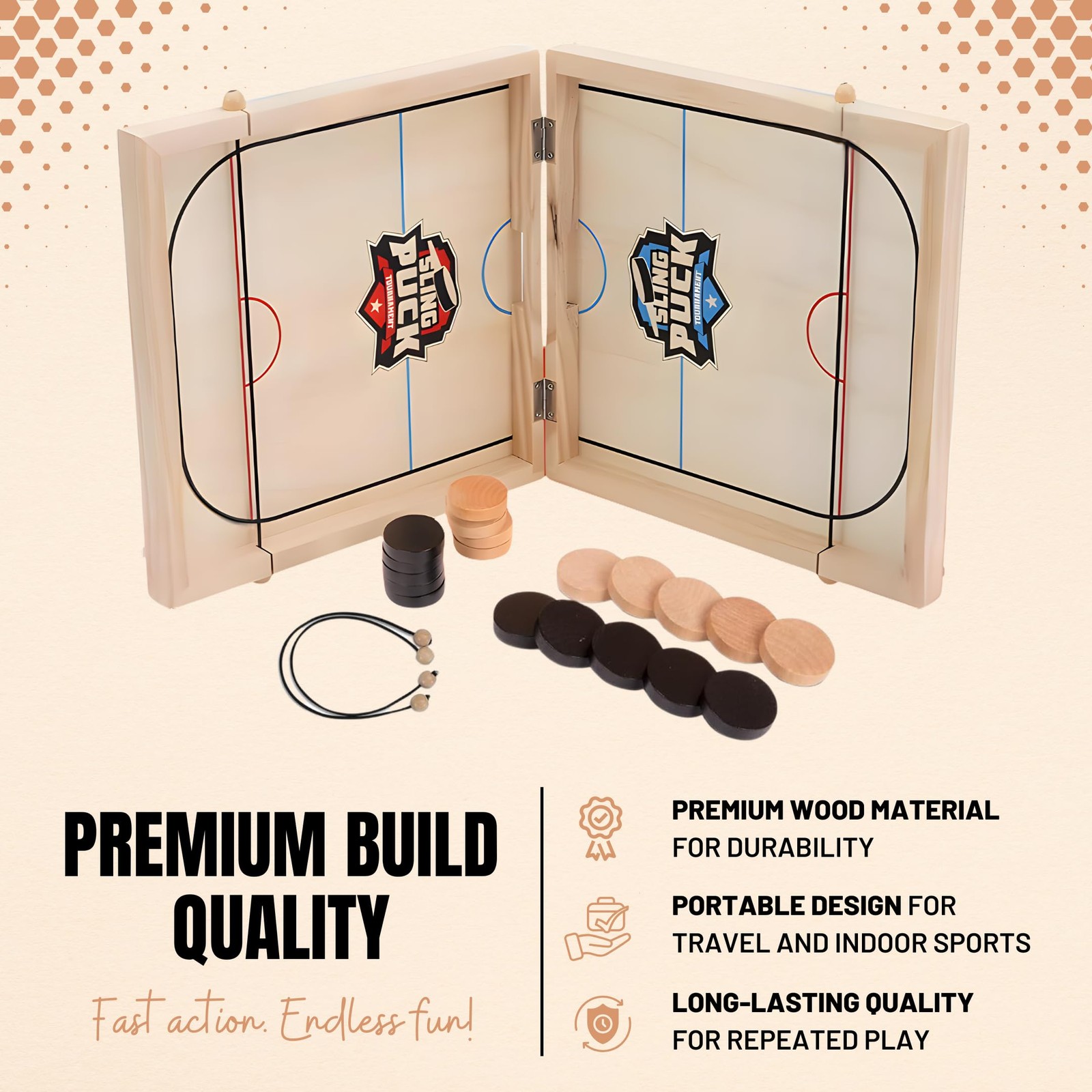 Fast Sling Puck Game 24 Inches Large Size – Super Winner Slingshot Puck Board…