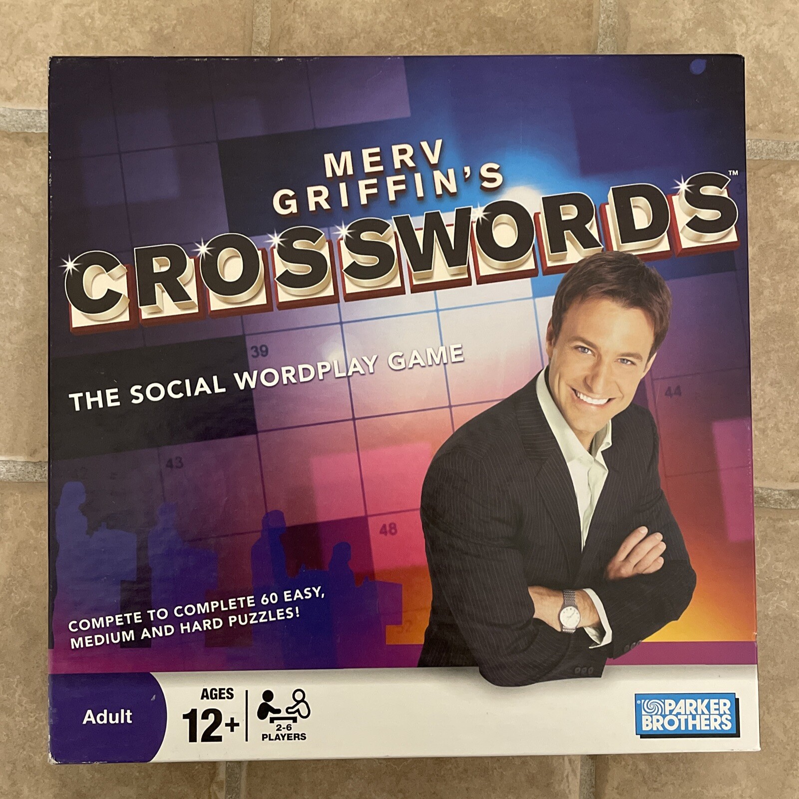 Merv Griffin’s CROSSWORDS Social Wordplay Game 2008 Parker Brothers Complete Fun