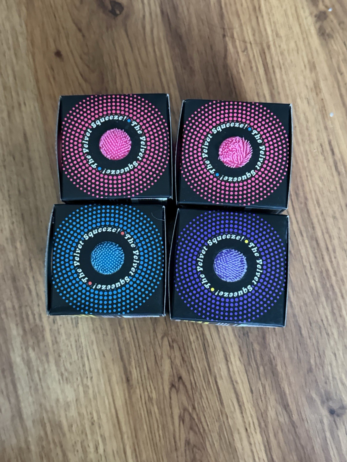 NeeDoh – Lot of 4 – Fuzzball – 1 Blue 1 Purple 2 Pink *New & Unopened*