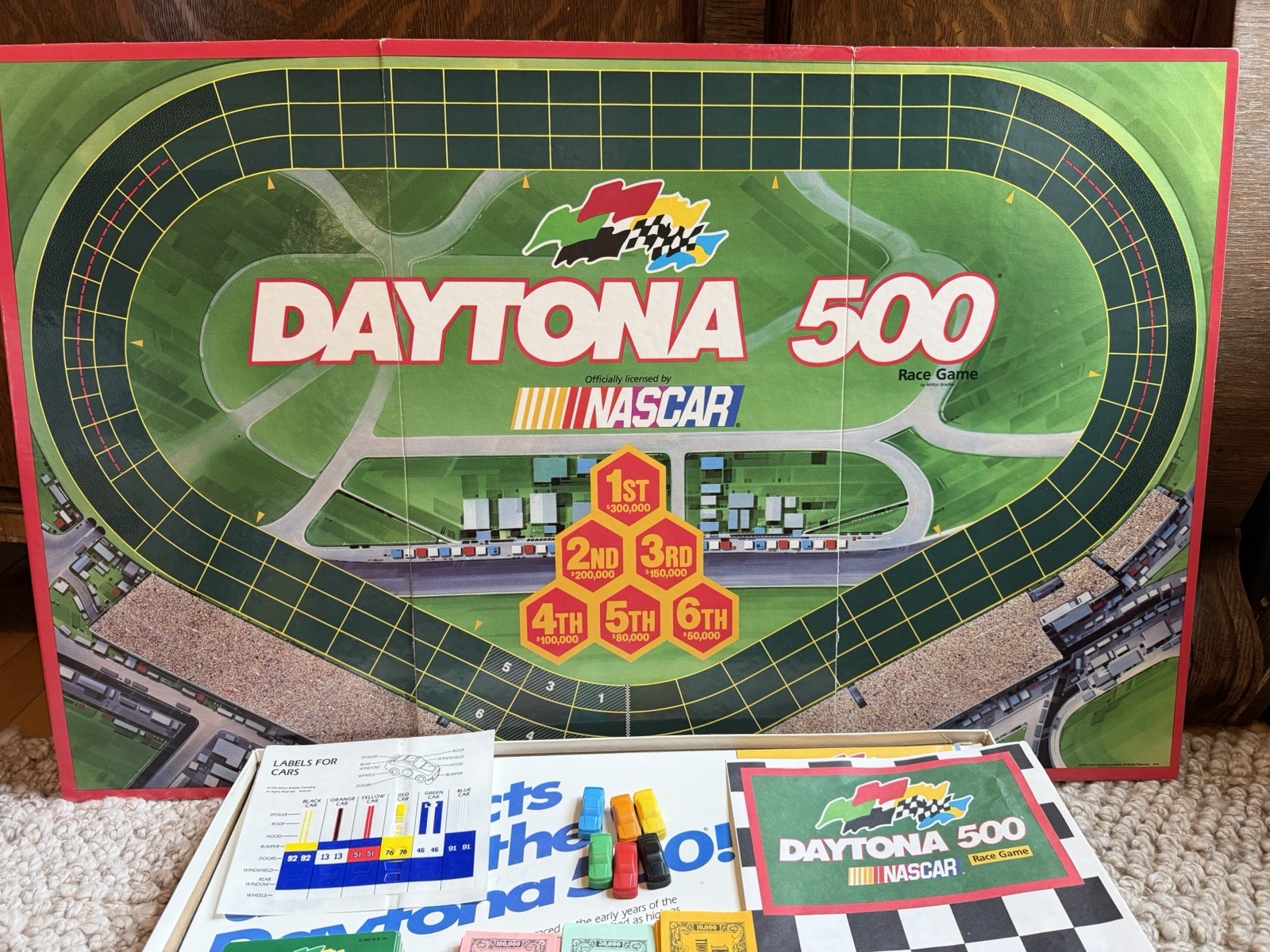 Vintage 1990 Milton Bradley Daytona 500 NASCAR Racing Board Game COMPLETE