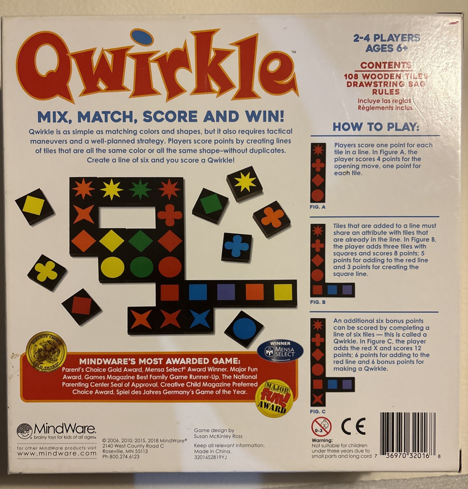 MindWare Qwirkle Board Game . All Pieces Intact. Comes With A Bag. Fast Shipping