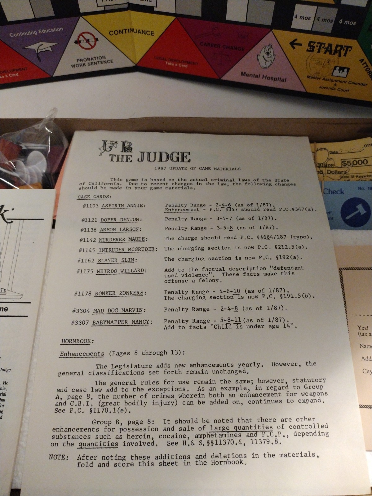 U B The Judge Vintage Crime & Punishment Board Game 1985 Edu-Game Enterprises