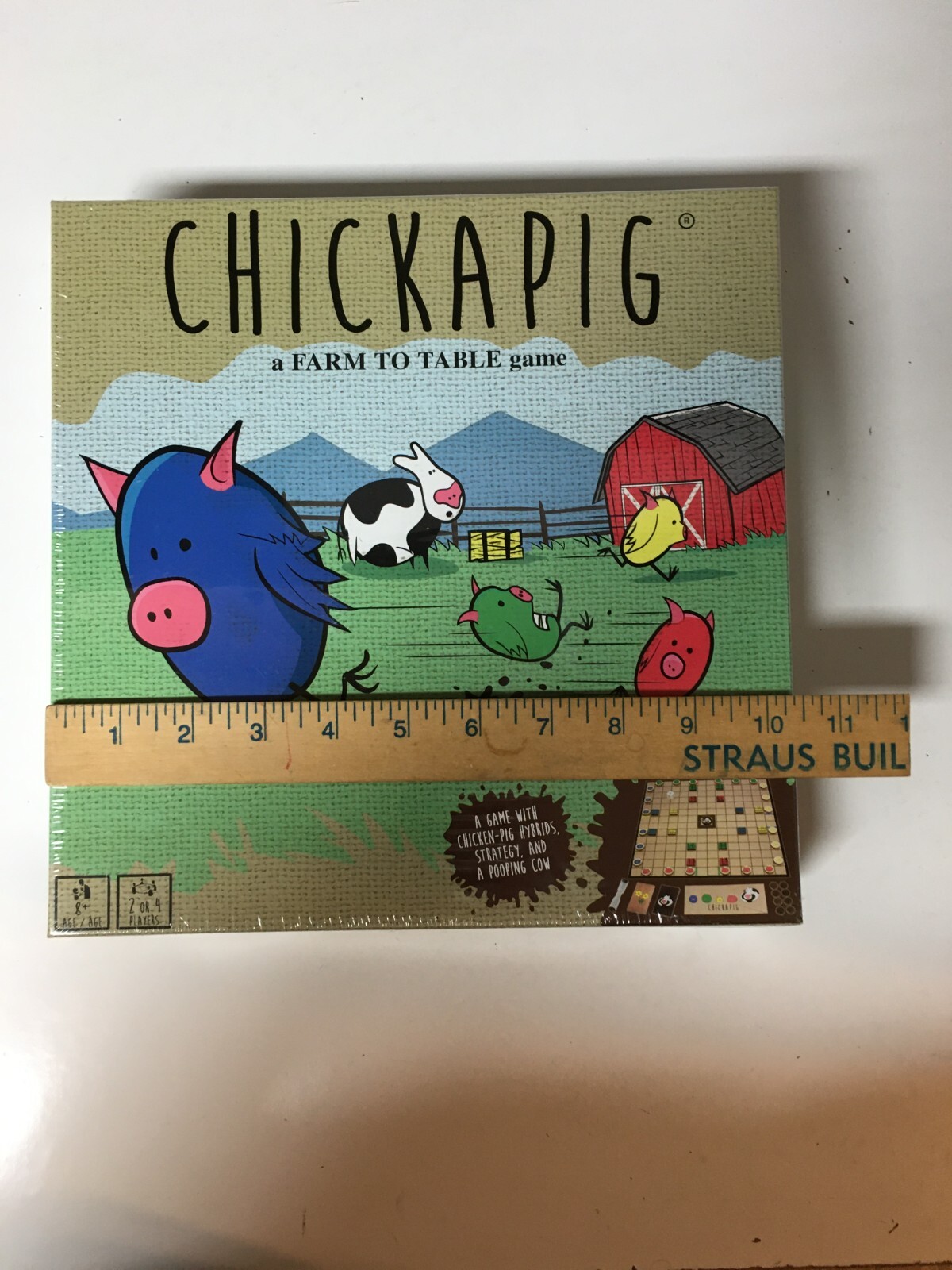 Chickapig Board Game Family Board Game Age 8+ (2-4 Players) Farm to Table Cow