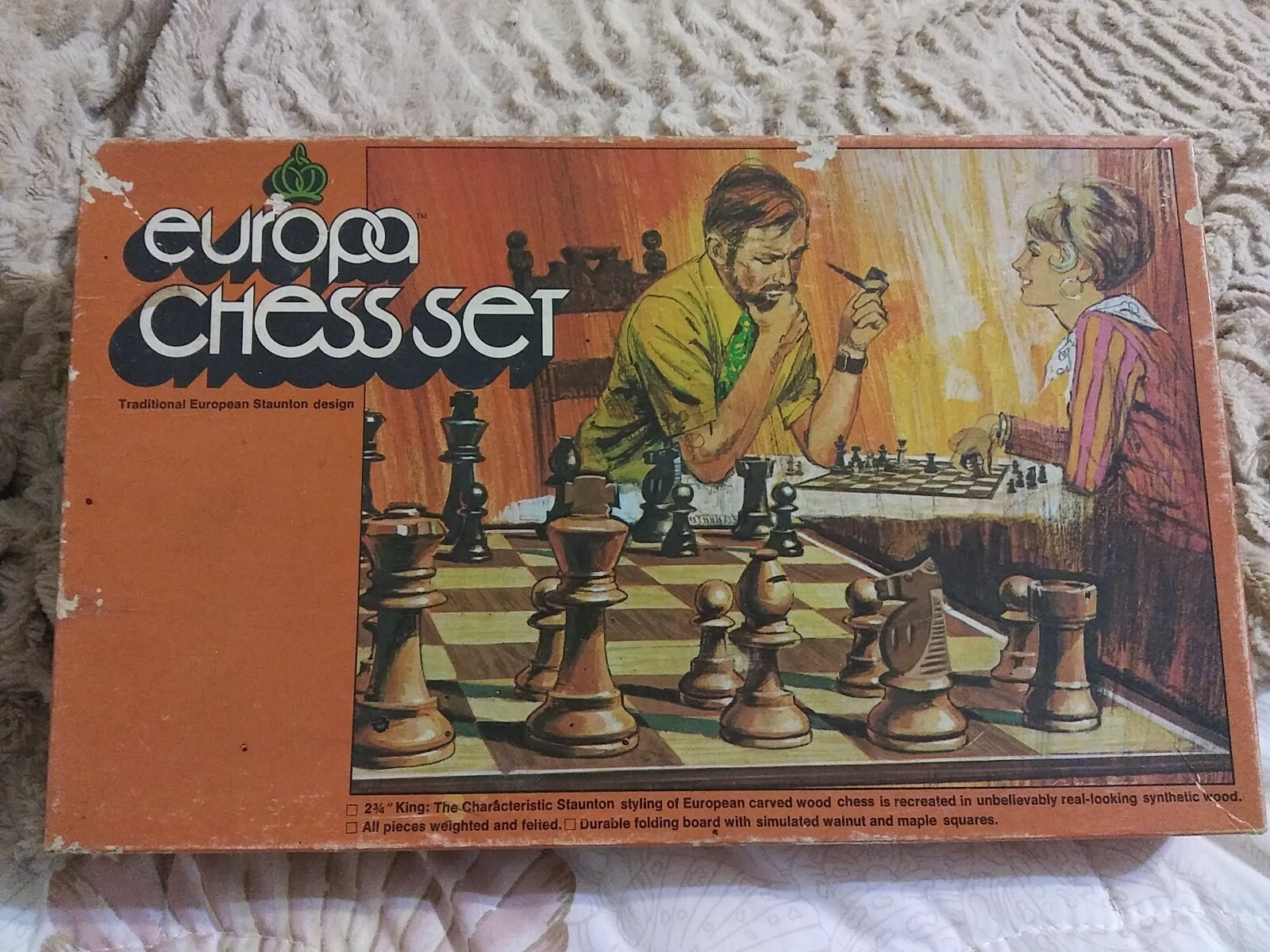 RARE Vtge 1973 Europa Chess Pacific Game with RARE Chess Book & Ephemera
