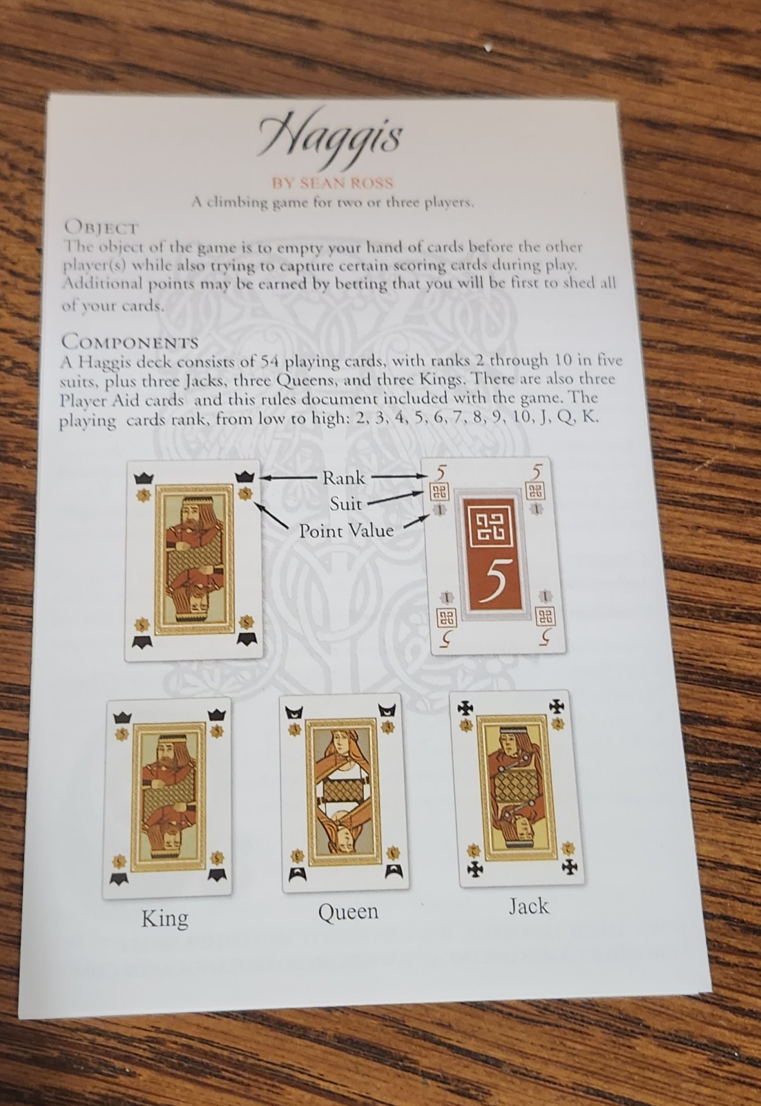 Rare 2013 Haggis Card Game by Sean Ross OOP Indie Boards & Cards Complete VG+