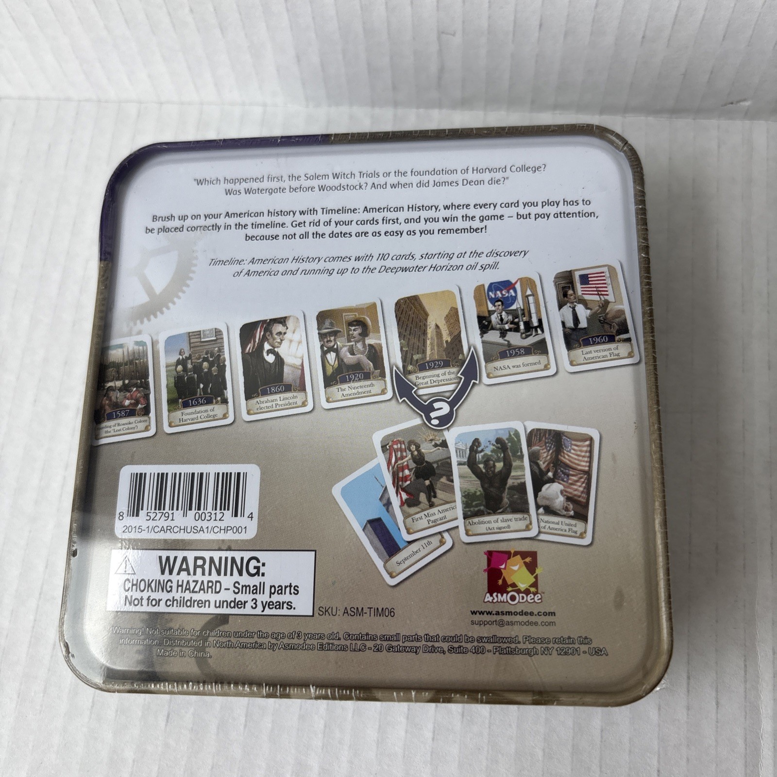Asmodee Timeline American History Educational Card Game. Brand New