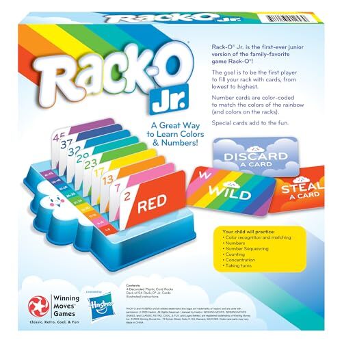 Rack O Junior Edition Tabletop Game Kids Color Recognition and Number Fun