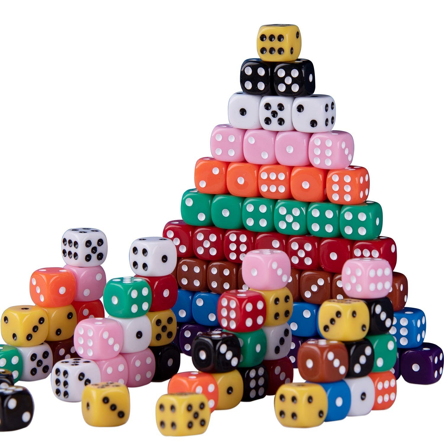 100 Pcs 12mm Game Dice Set – 6-Sided Round Corner Dice for Tenzi, Farkle, Yahtze