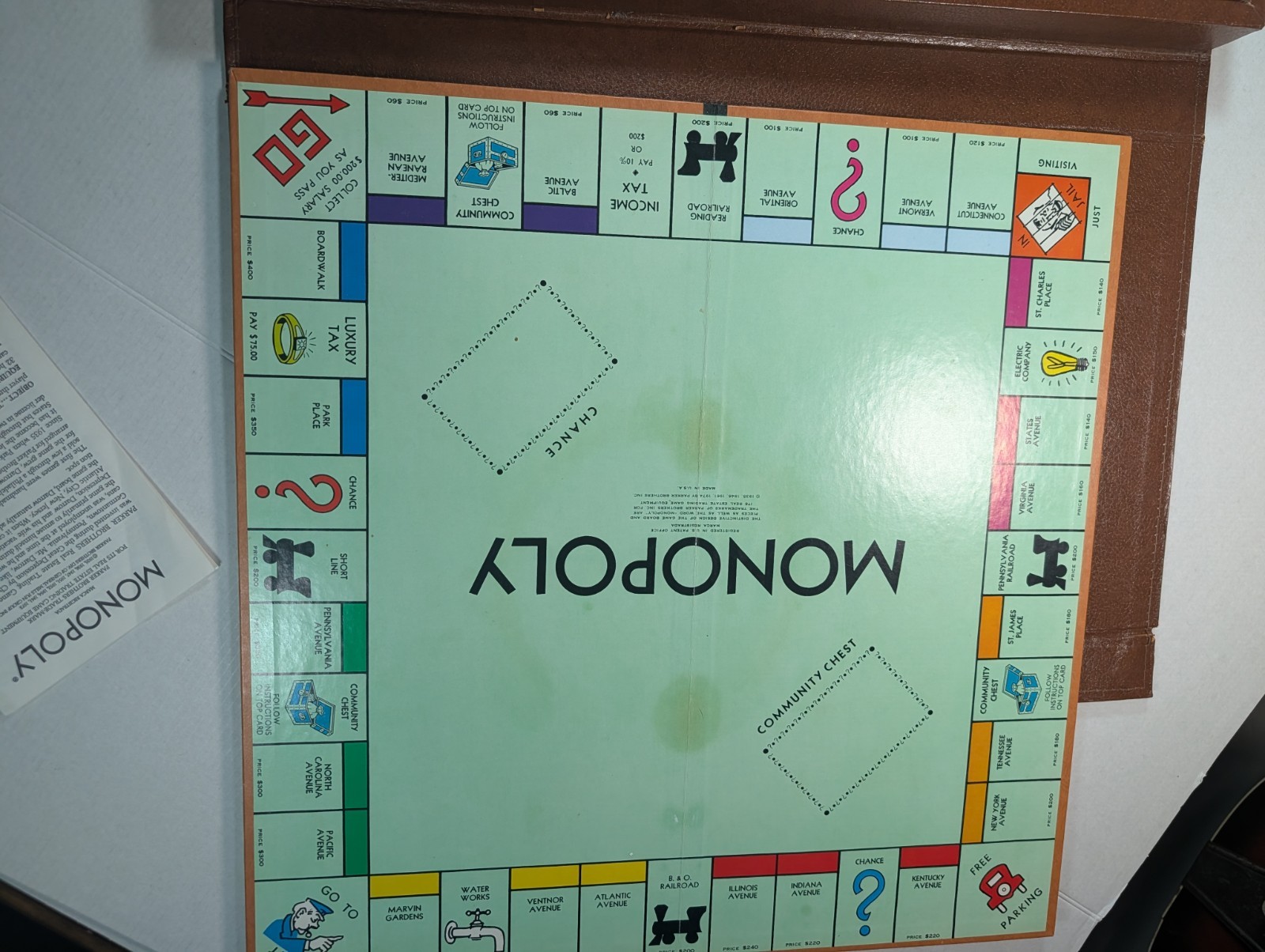 VINTAGE Monopoly Board Game 1974 Faux Leather Case Special Edition