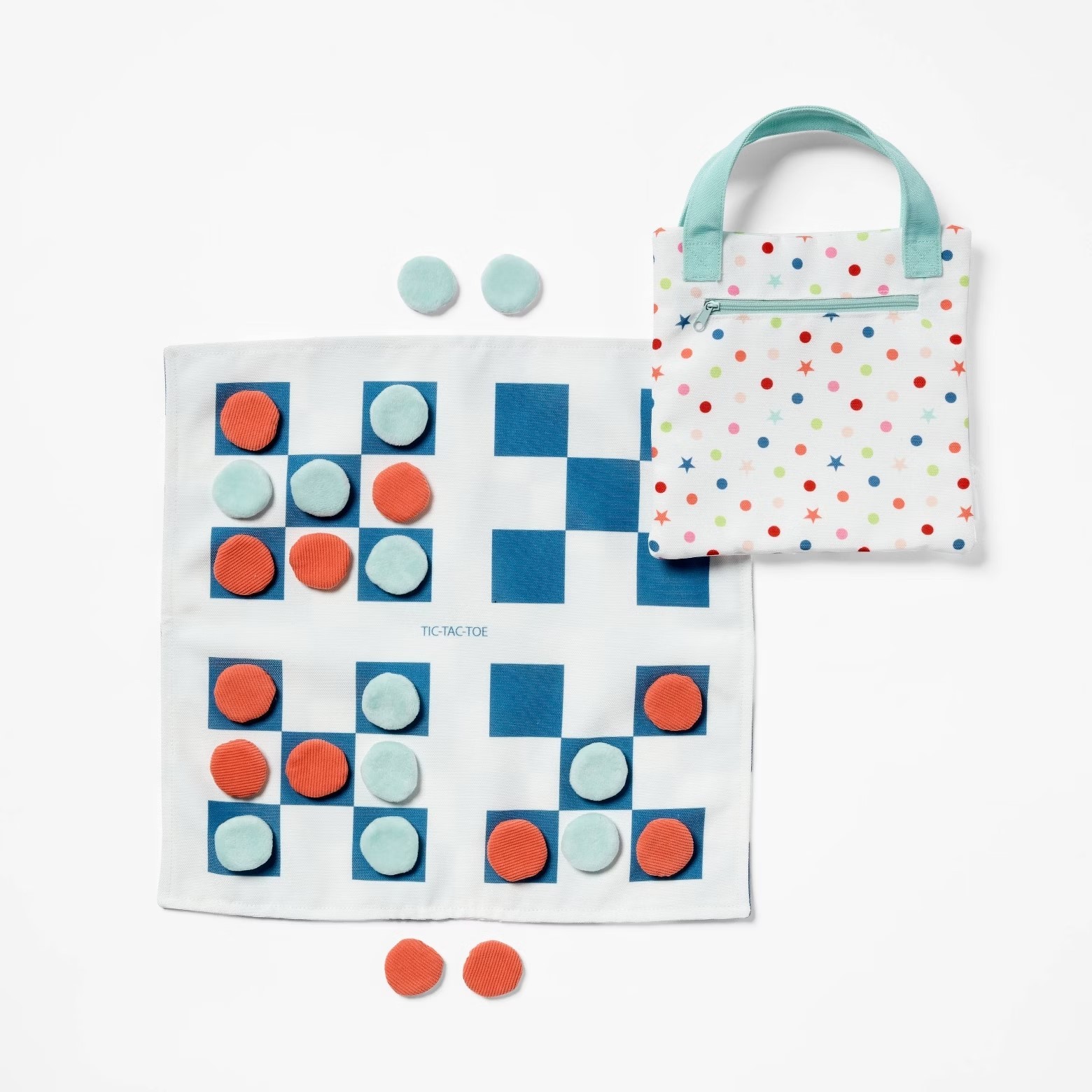 Checkerboard Kids Interactive Play Travel Game Checkers & Tic Tac Toe Pillowfort