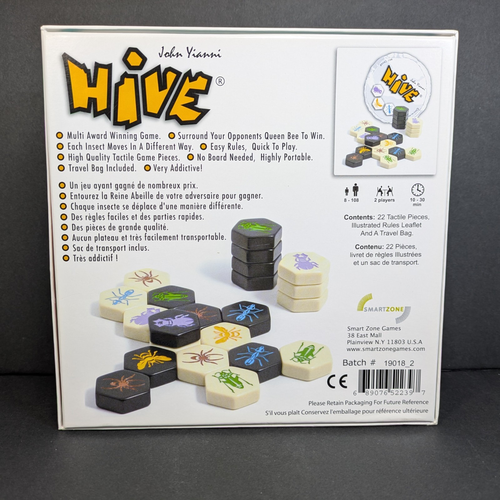 Hive Tile Board Game John Yianni Smart Zone Gen42 2017 United Kingdom Complete