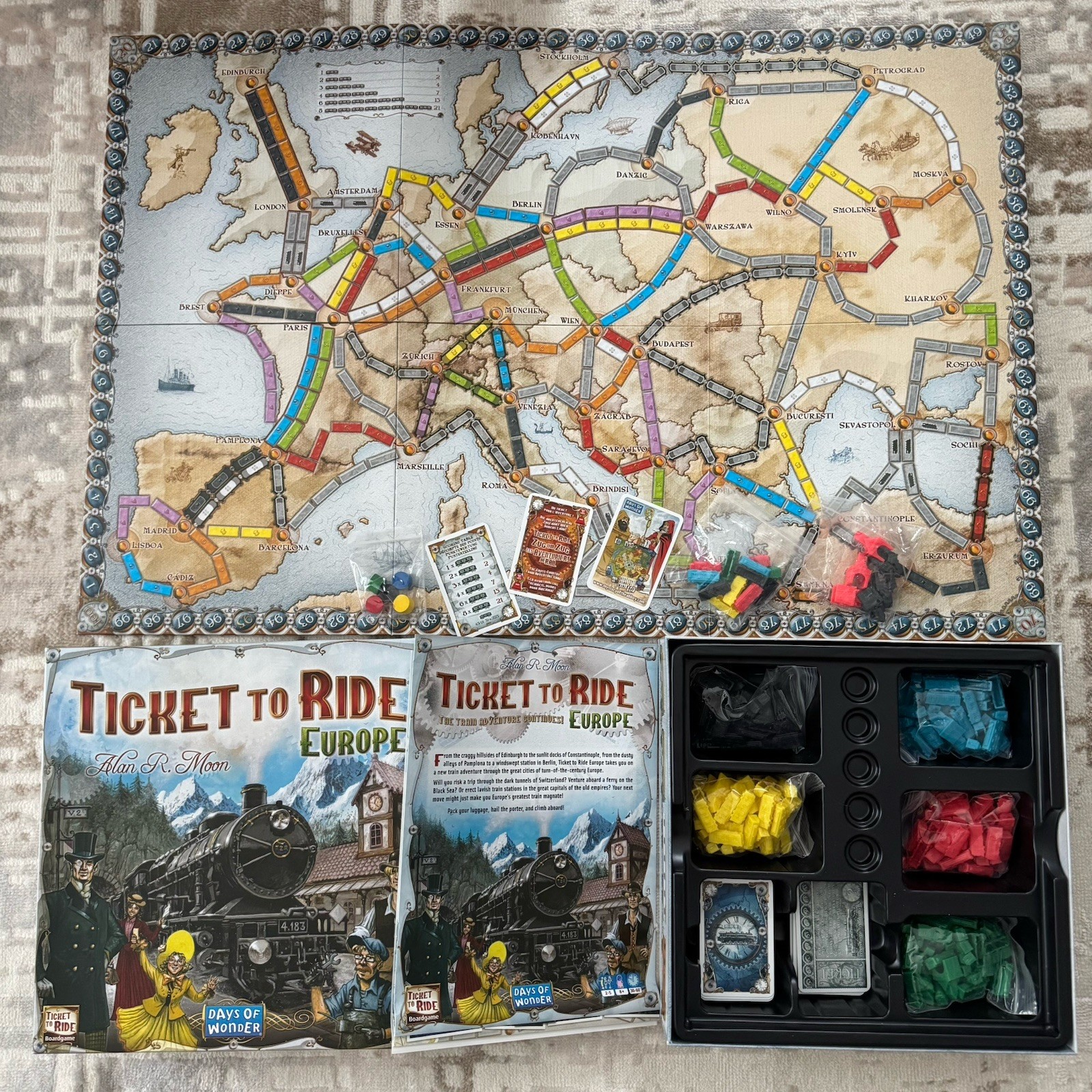 Days of Wonder Alan R. Moon Ticket To Ride Europe board game Complete