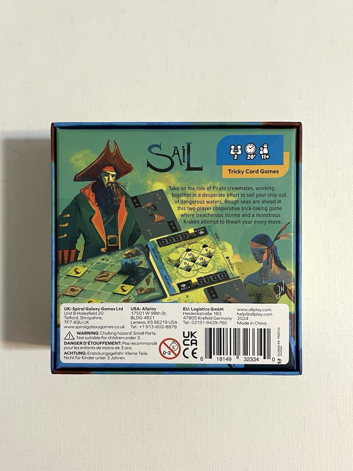 Barely Used 2Player Board Game Lot Sail 7 Wonders Duel Curious Cargo Onirim Doom