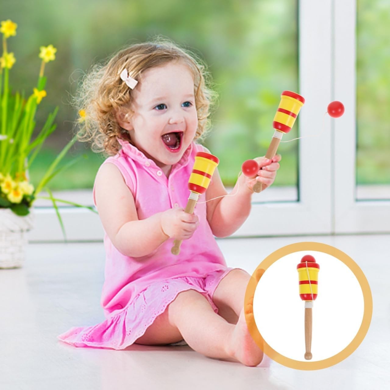 Wooden Catch Ball, Retro Toys – No Batteries Required, Fun for Unisex Children