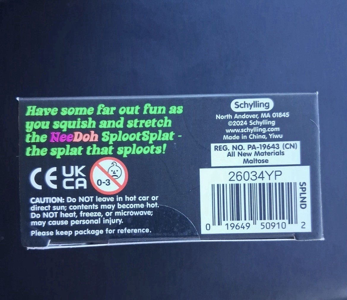NeeDoh PURPLE Sploot Splat Nee Doh Squishy NEW Authentic Schylling Manipulative