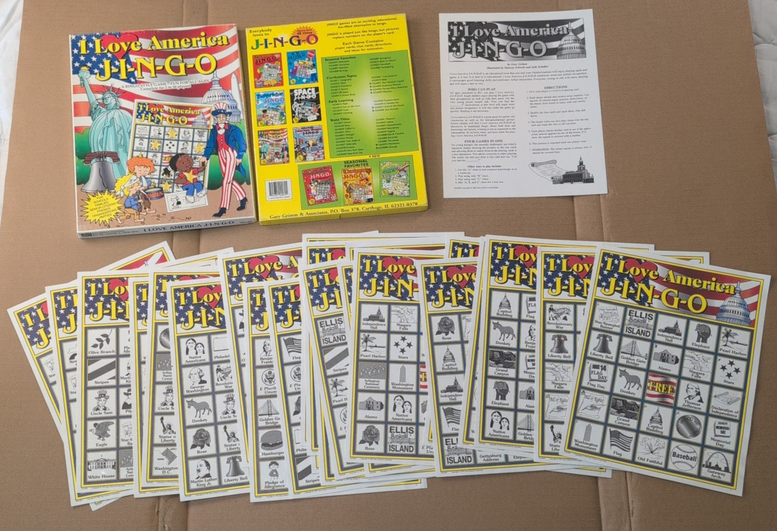 Lot of 6 JINGO Bingo Educational Presidential, American, Middle East *INCOMPLETE
