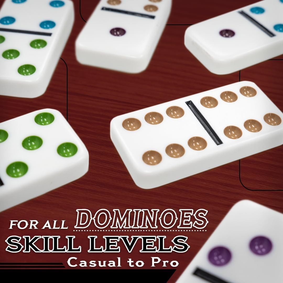 Mexican Train Domino Set in Wooden Collector Box from for 2 to 8 Players Ages…