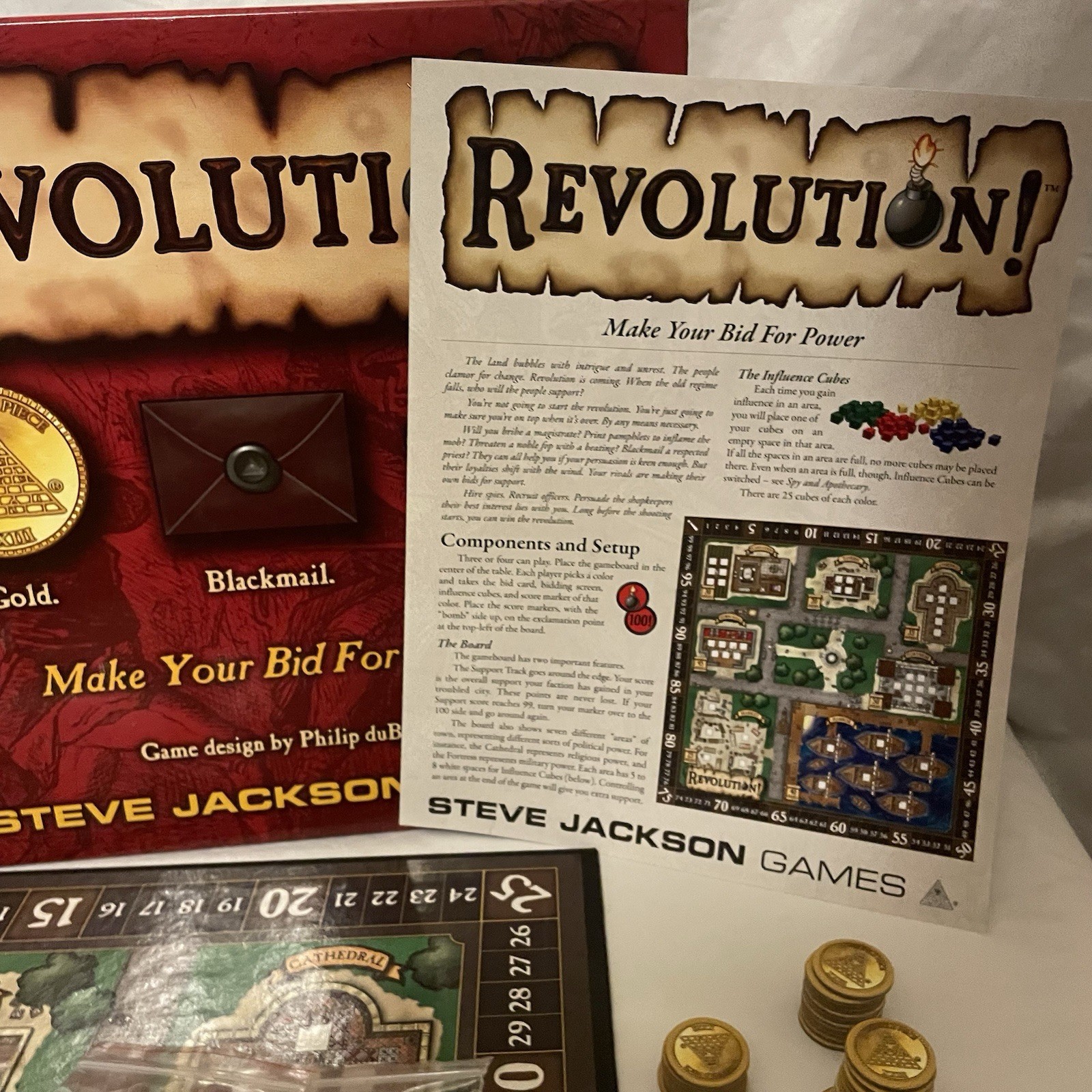 Revolution! Board Game Steve – Jackson Games First Edition, 100% complete – Used