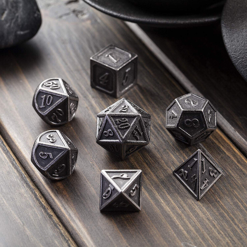 7pcs Polyhedral Metal Dice Sets For Role Playing Game RPG