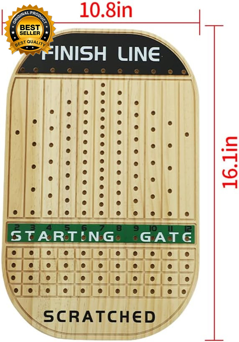 Horse Race Board Game Racing Game Thickened Solid Wood with 11