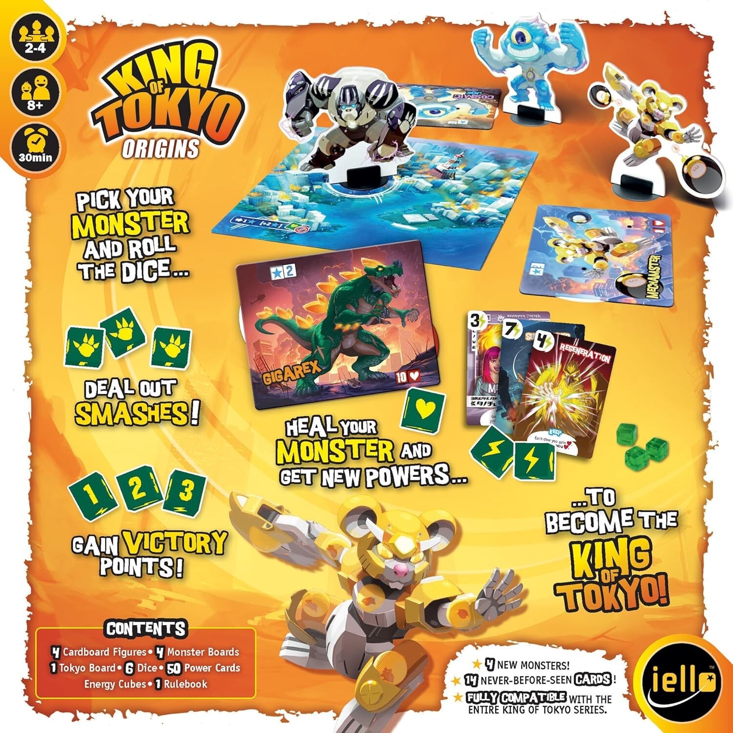 Origins King Of Tokyo Board Game Iello Games New Monsters Intro Simplified 70183