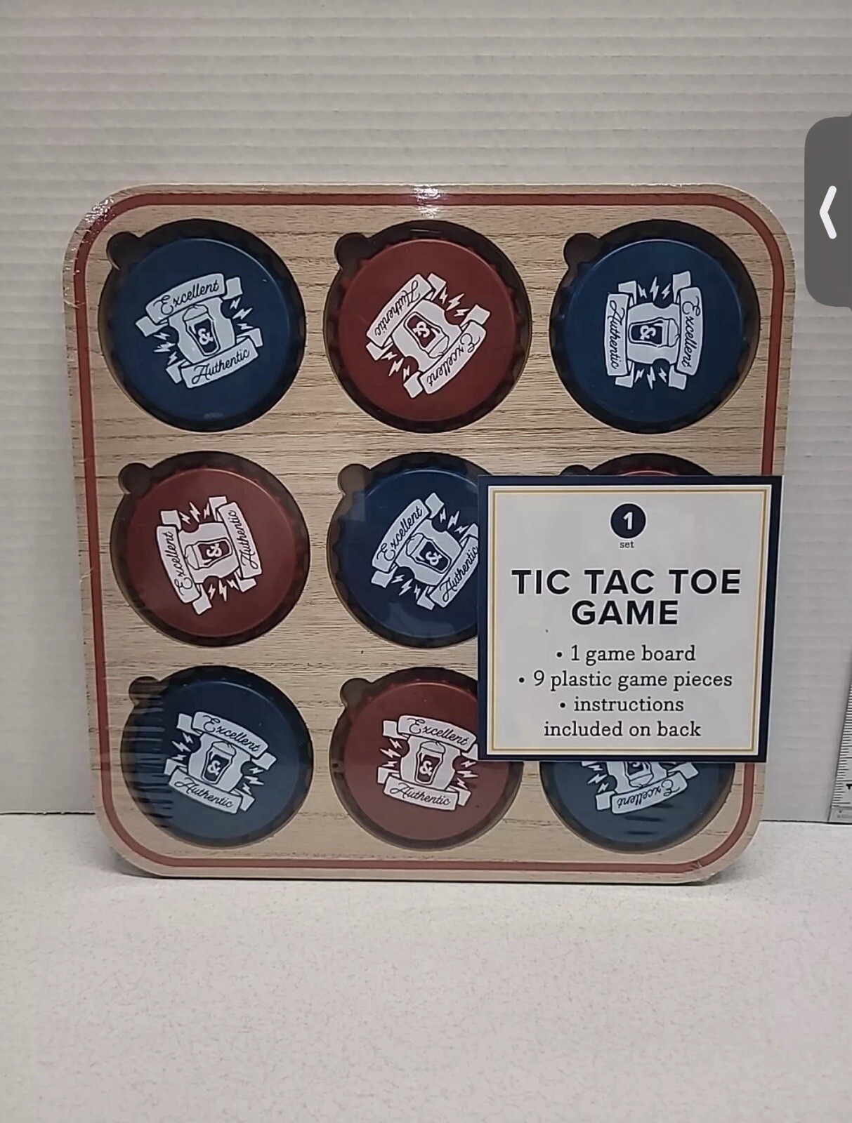 Target Bullseye Father’s Day Gift 2024 Tic Tac Toe Wooden Board Game NIP 12″x12″