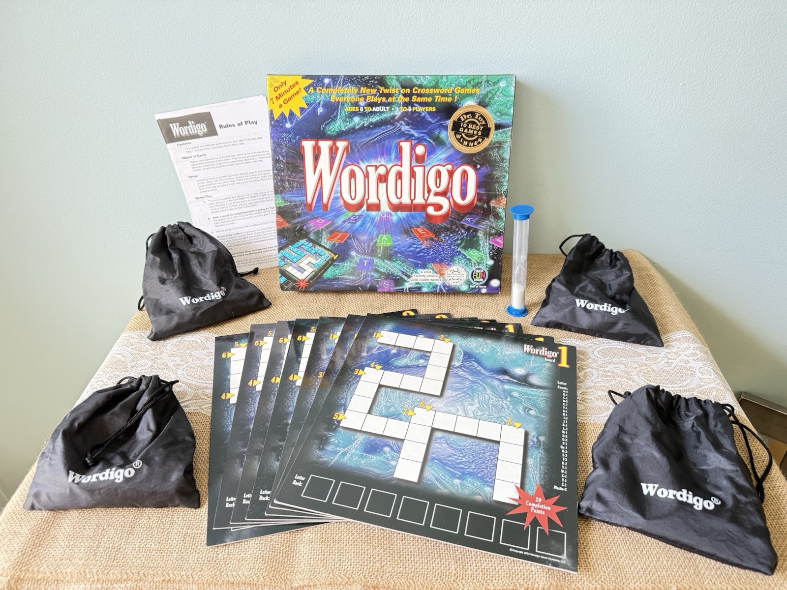 Wordigo Word Game Crossword Board Game Quick Paced Family-Complete