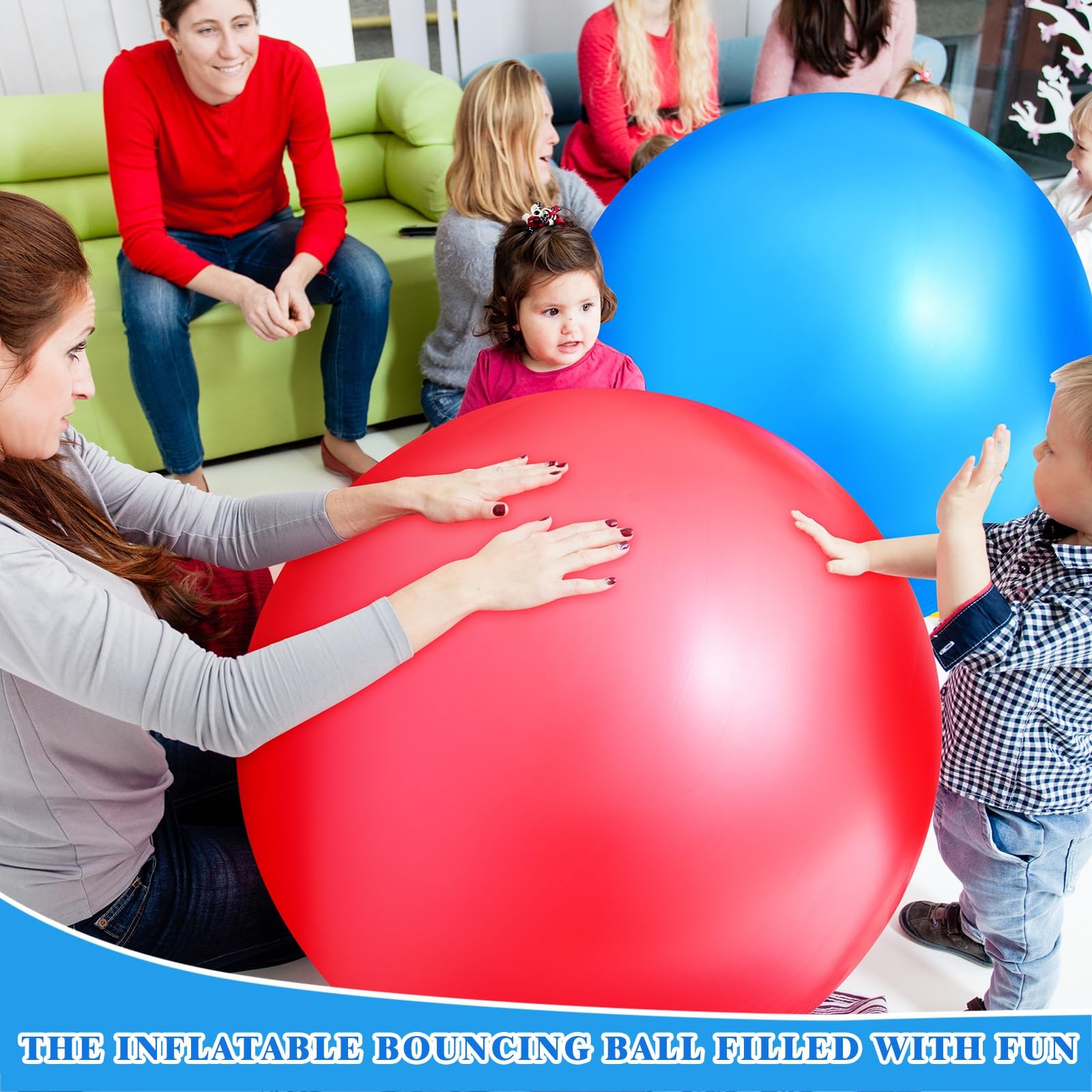 Balls 4 Pcs 30 Inch Giant Inflatable Rubber Kids Kickballs Bouncy Jenaai Large