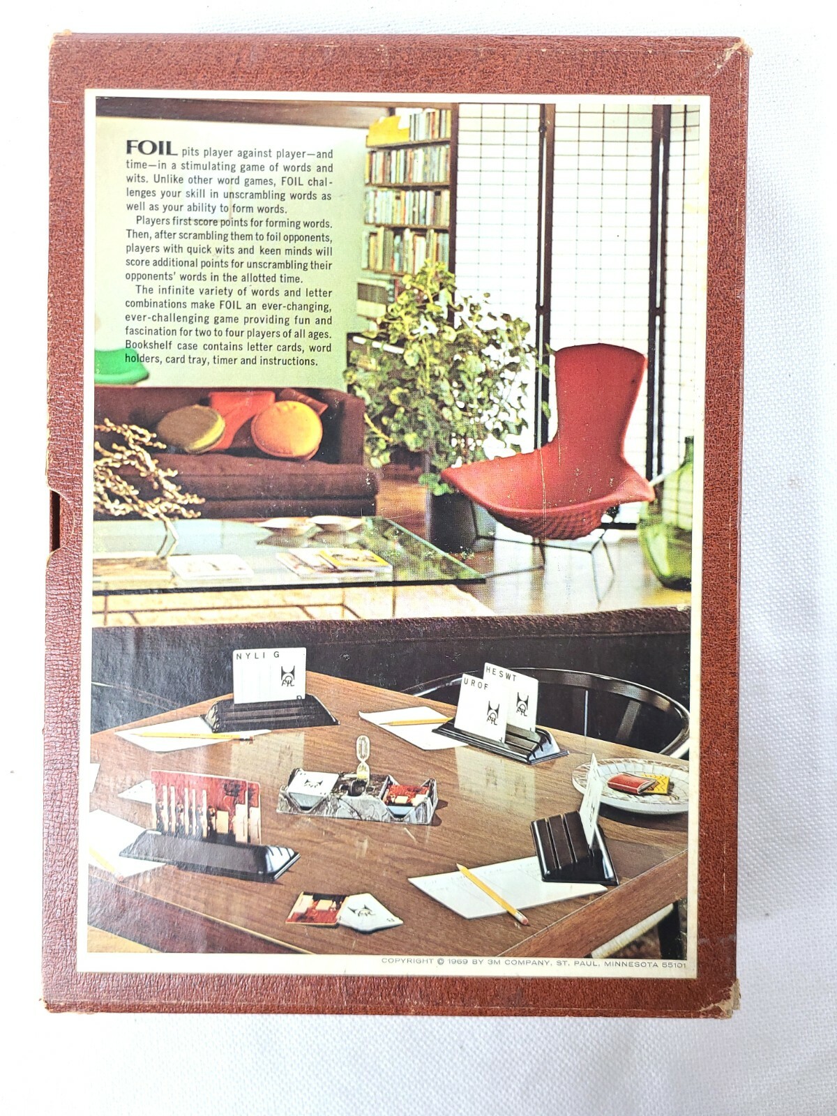 Vintage FOIL 3M Board Game of Words and Wits Bookshelf Edition Complete 1968 (WJ