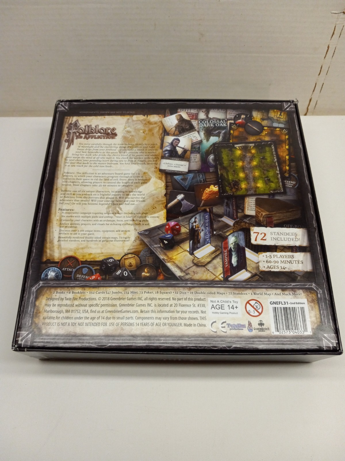 Folklore: The Affliction Second Edition Horror Fantasy Board Game