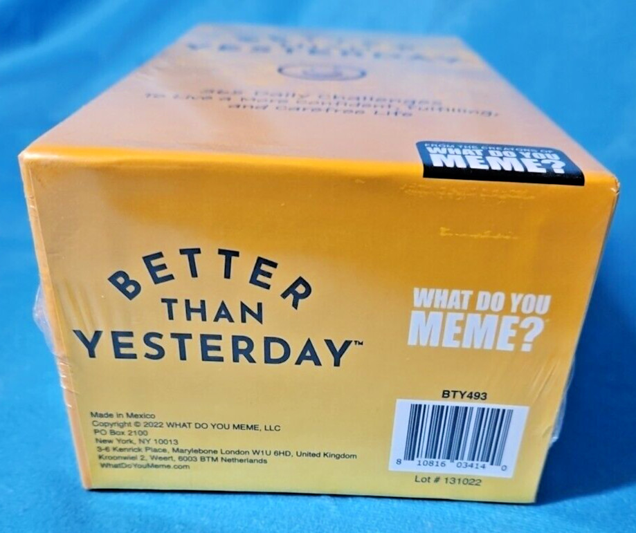 Better Than Yesterday Self Help 365 Daily Challenges Mindfulness Game
