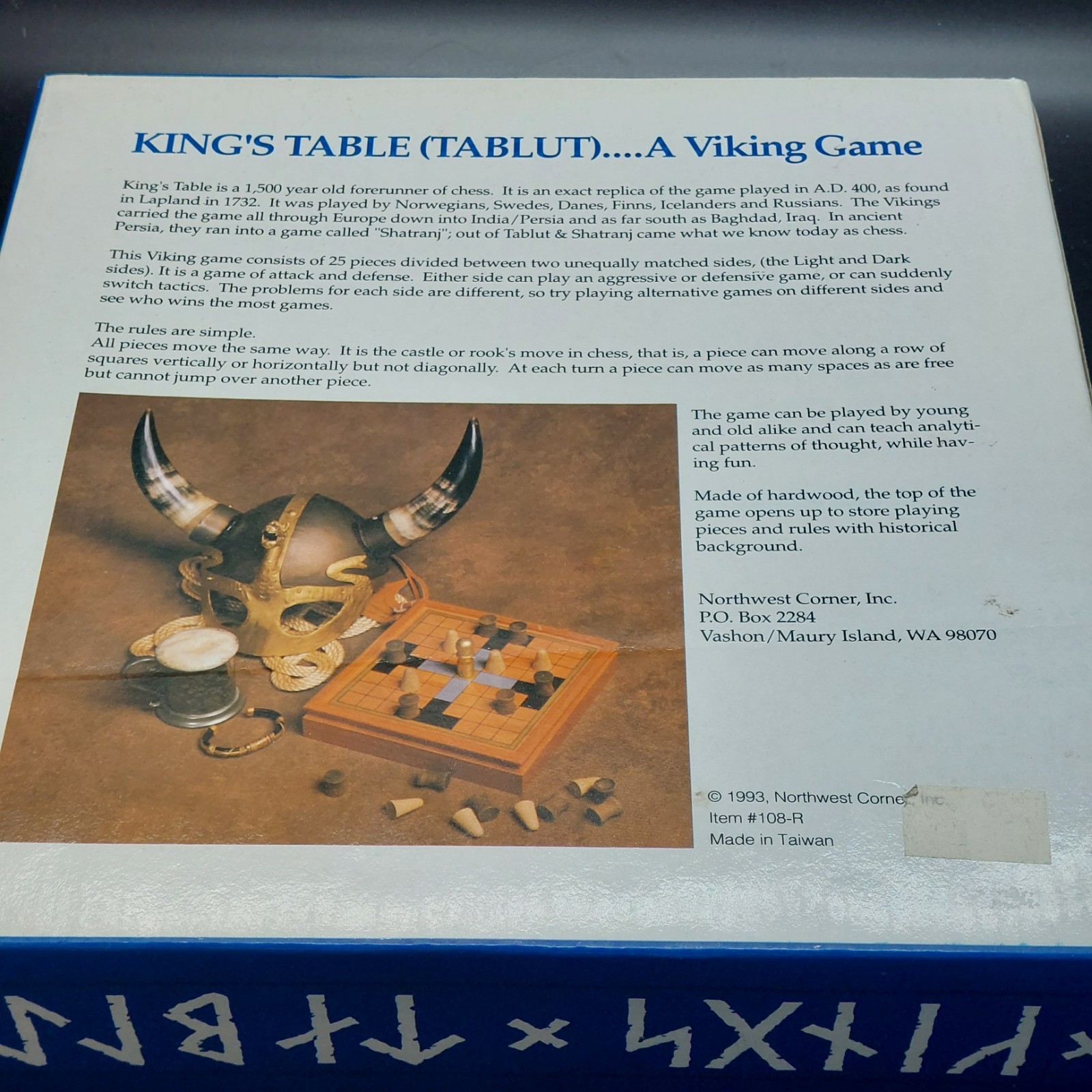 Kings Table- The Board Game of The Vikings (AKA HNEFATAFL) Complete with Rules