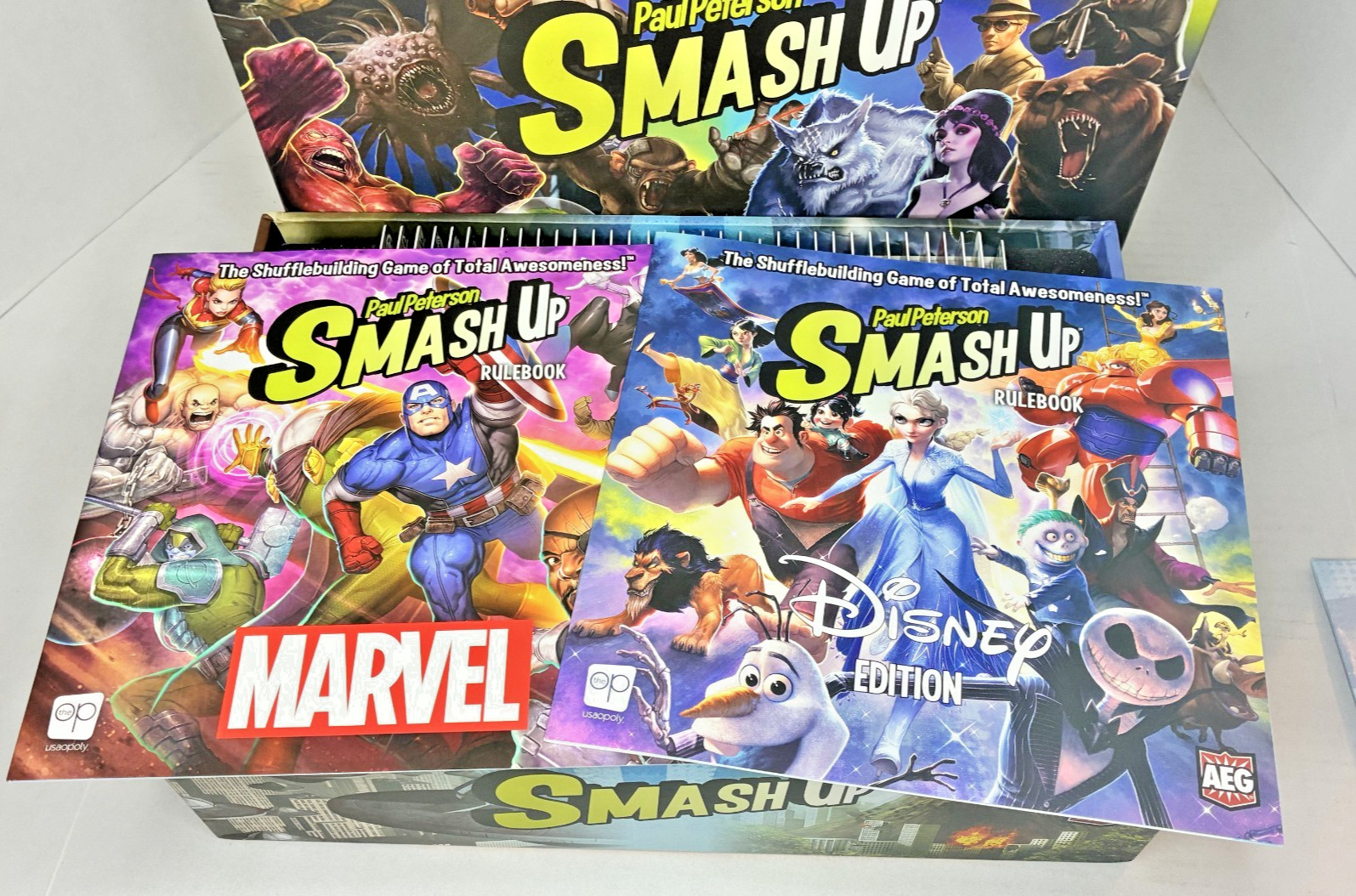 Smash Up Big Geeky Box Paul Peterson 2014 + 8 Expansions Marvel Disney Monster