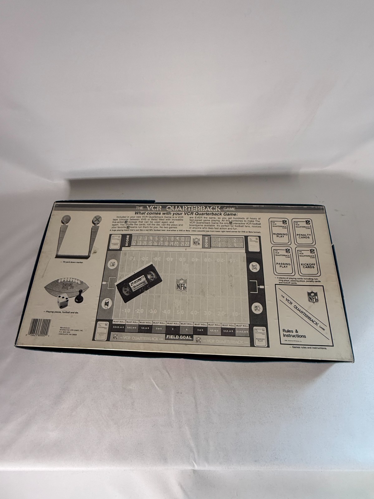 VTG 1986 NFL The VCR Quarterback Board Game VHS Football **Free Shipping**
