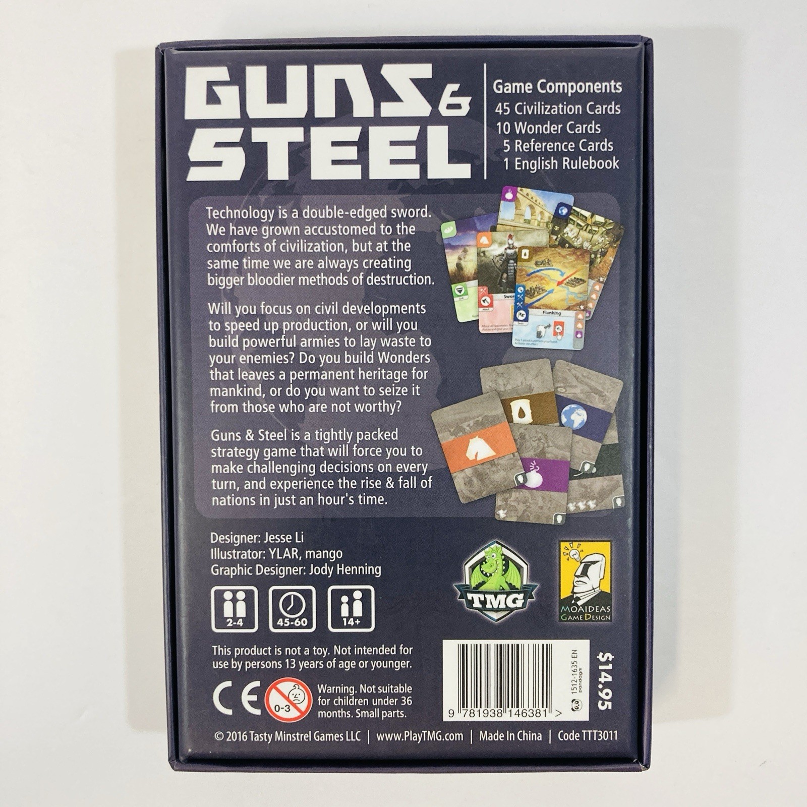 GUNS AND STEEL CARD GAME tmg board game small box strategy 2016 oop EUC COMPLETE
