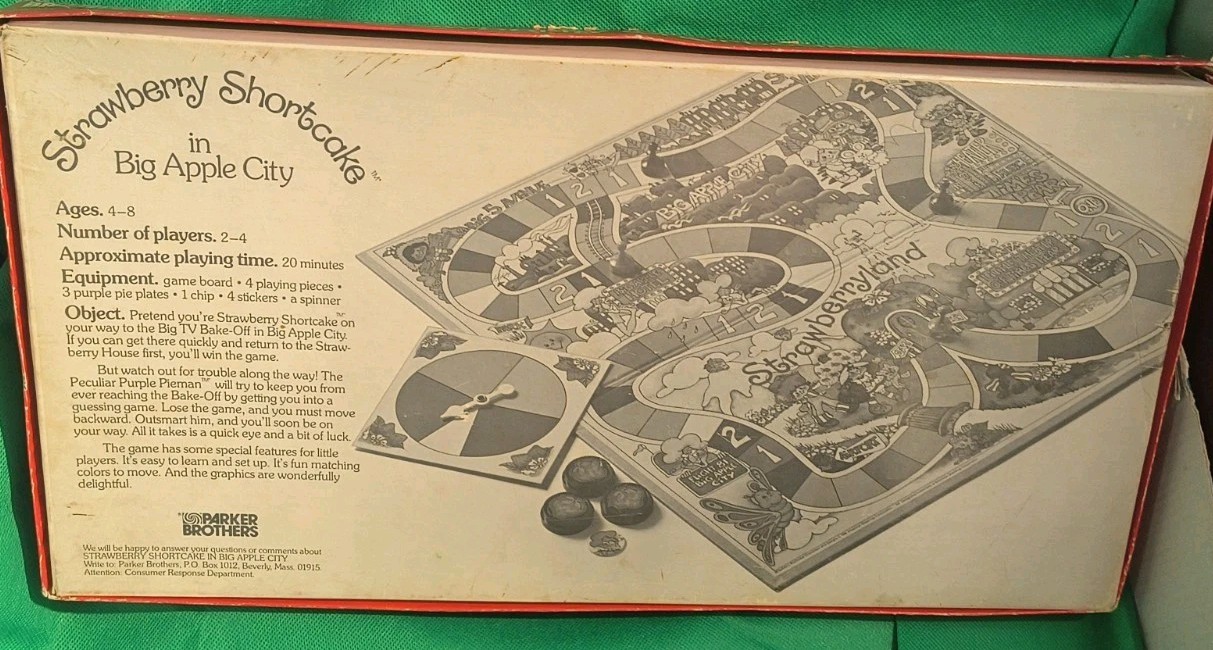 Strawberry Shortcake in Big Apple City Board Game 1981 Vtg. MISSING PAWN, READ