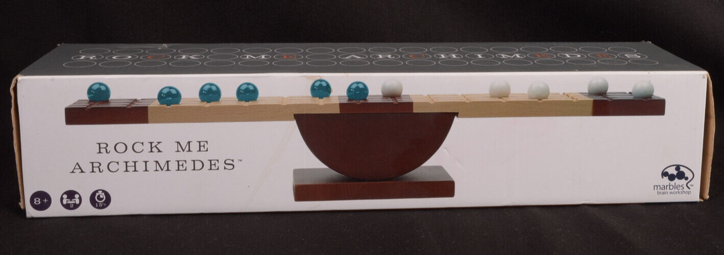 Rock Me Archimedes Lever Balance Strategy Game Marbles Brain Workshop Complete