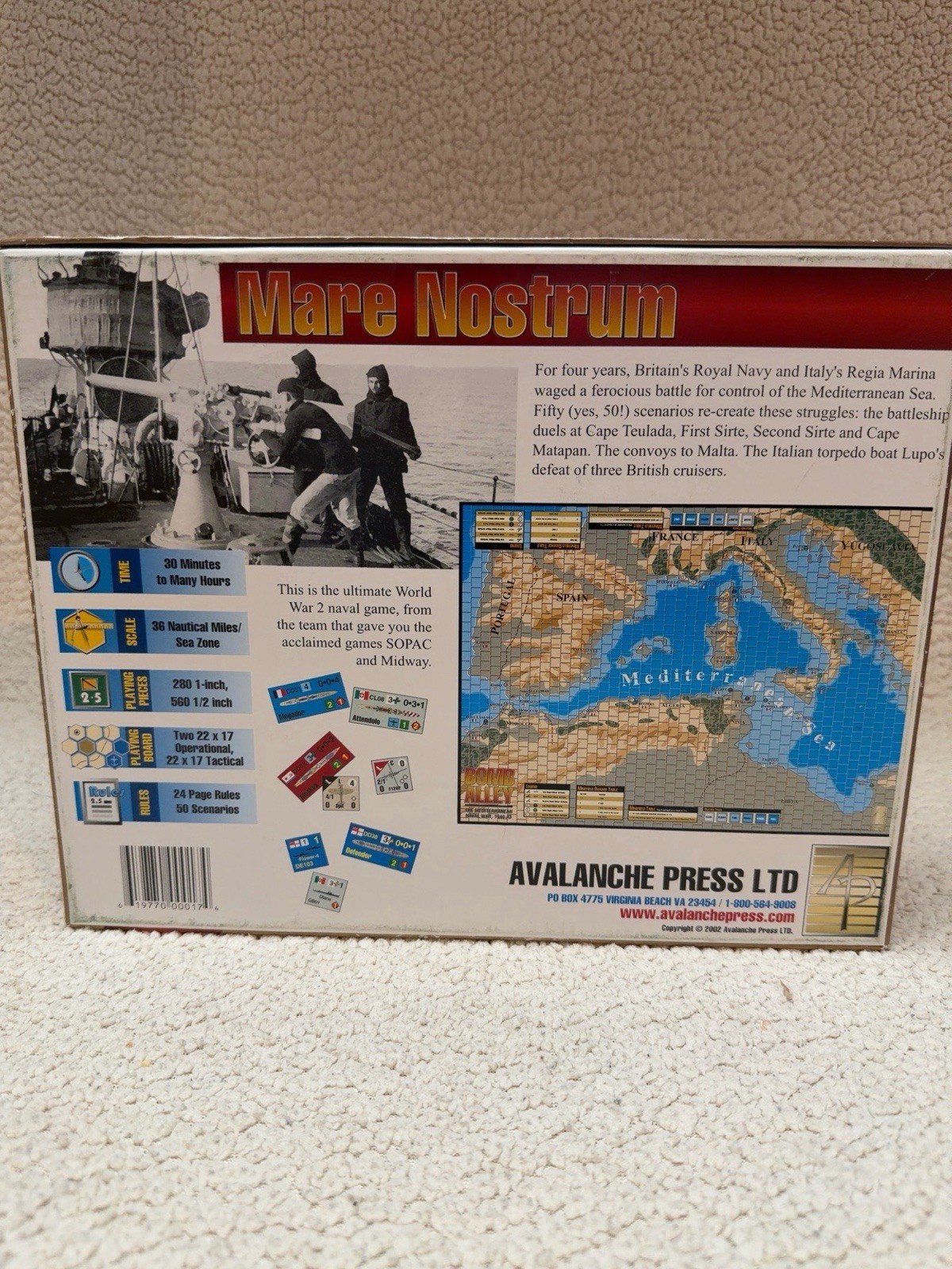 Bomb Alley Mediterranean Naval War 1940-43 Avalanche Press Unpunched Complete
