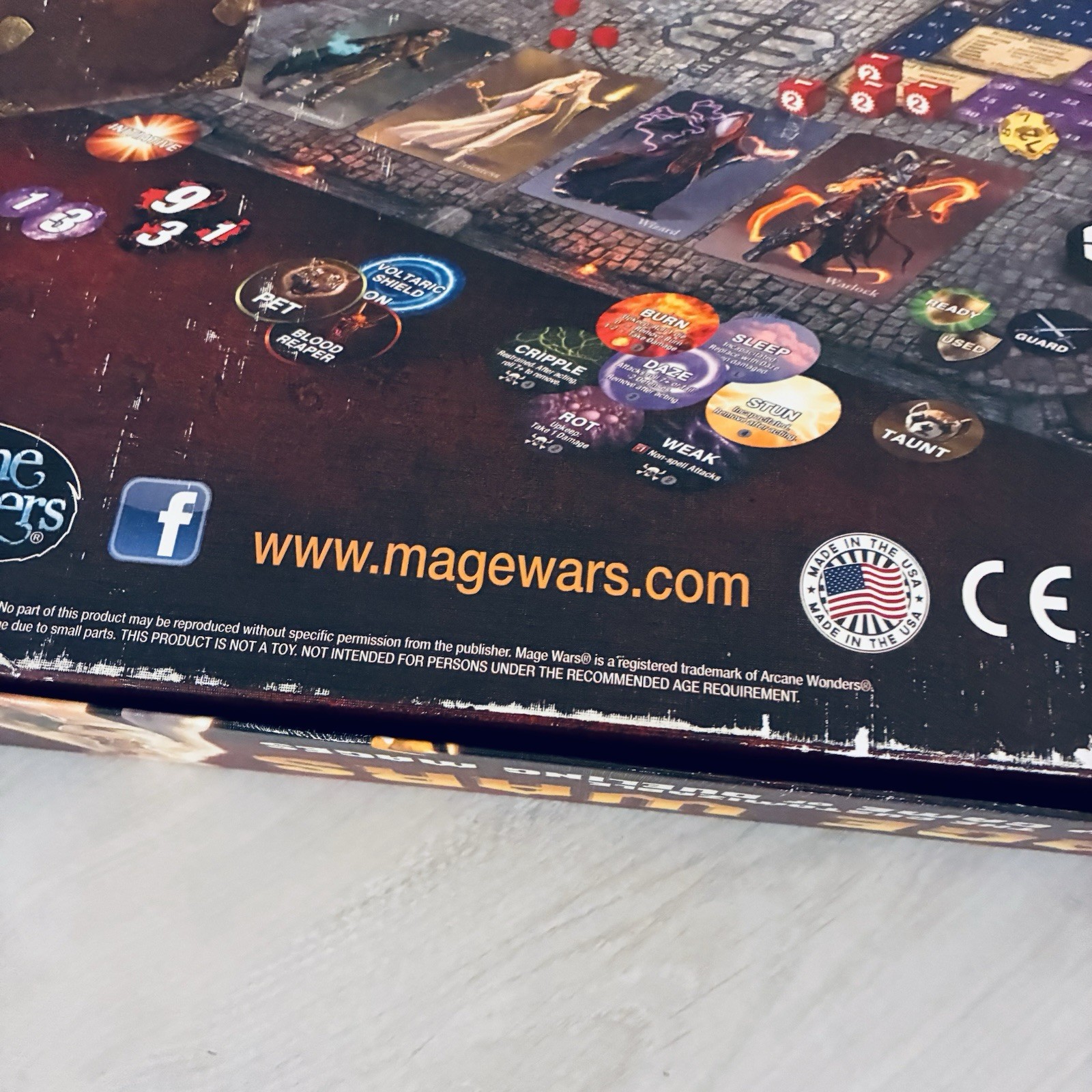 Mage Wars Dueling Mages Strategy Game Core Set Complete + Extras Arcane Wonders