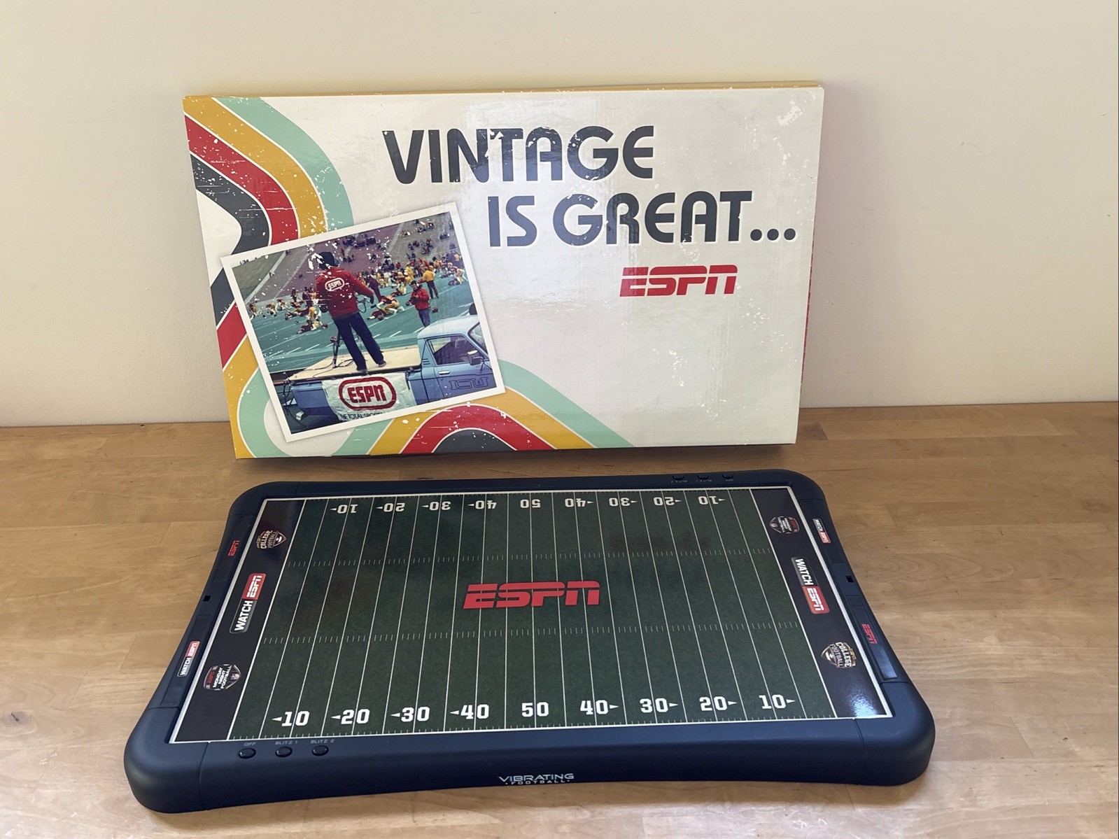 New Unused Vintage ESPN Promo Electric Vibrating Football Game EB Excalibur NOS