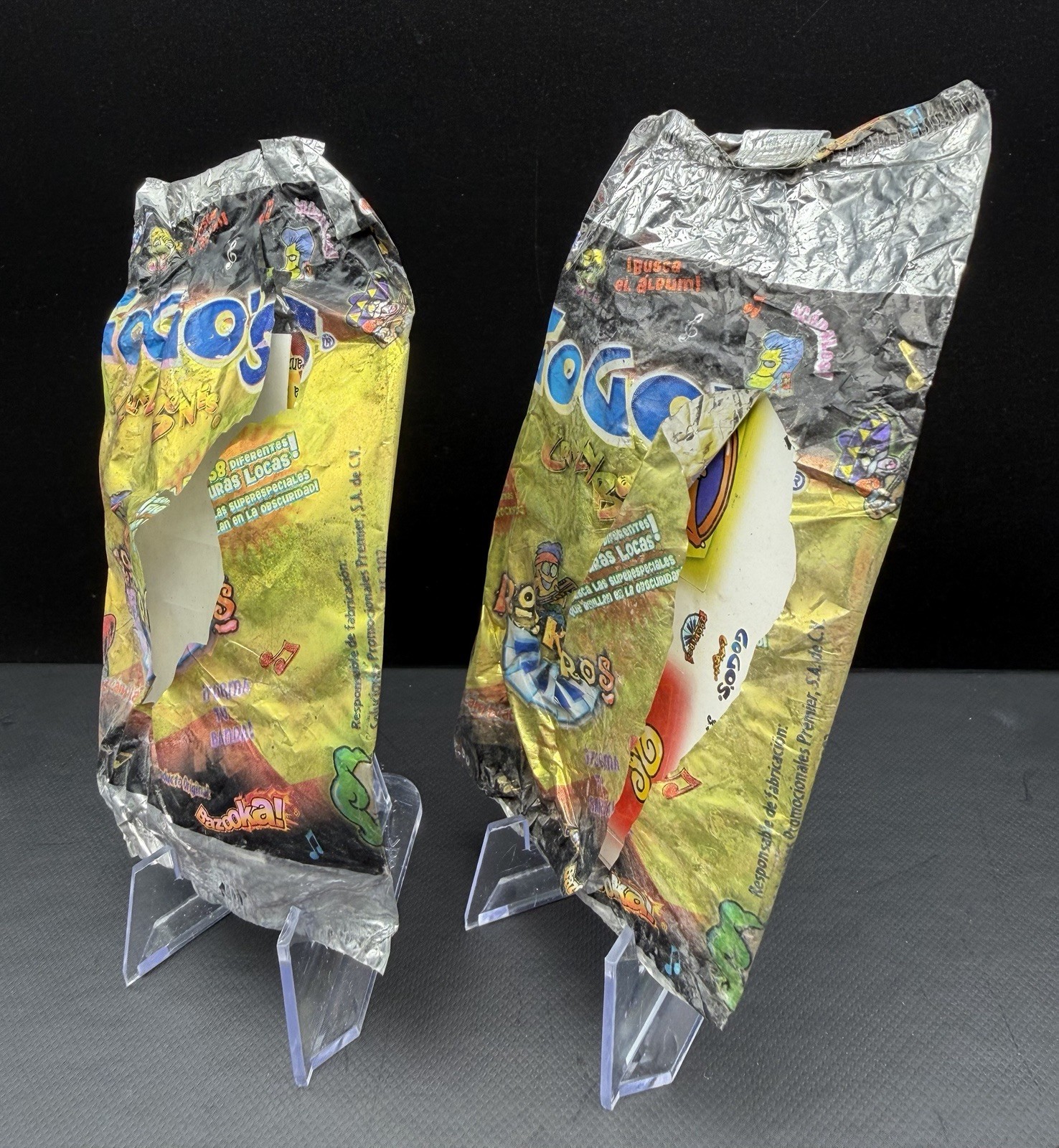 Lot Of 2 Open GoGo’s Crazy Bones Rockeros Bazooka Pack Extremely Rare Mexican